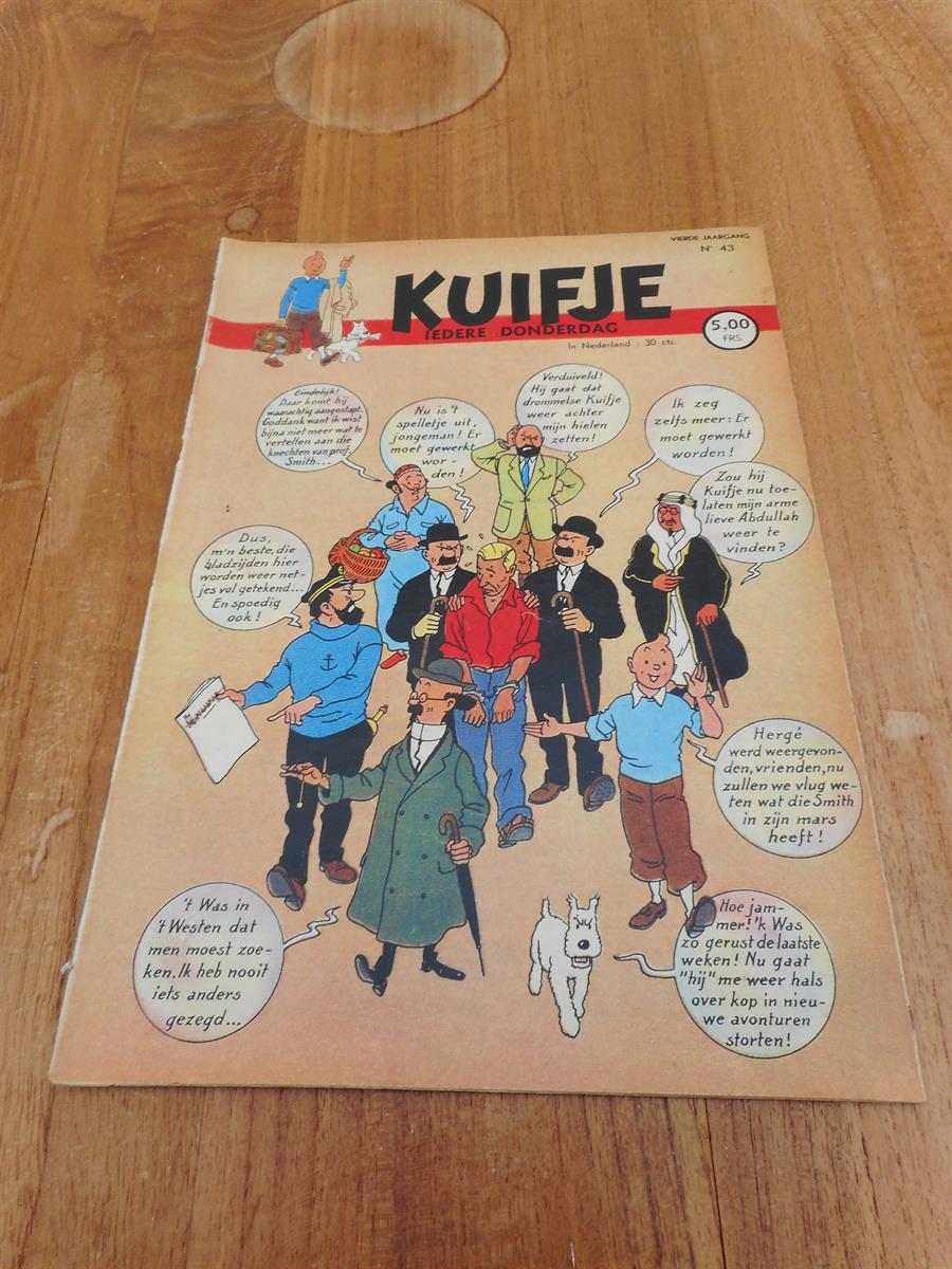 Weekblad Kuifje Tintin nr 43 Cover Hergé Vierde jaargang 1949 Mijn