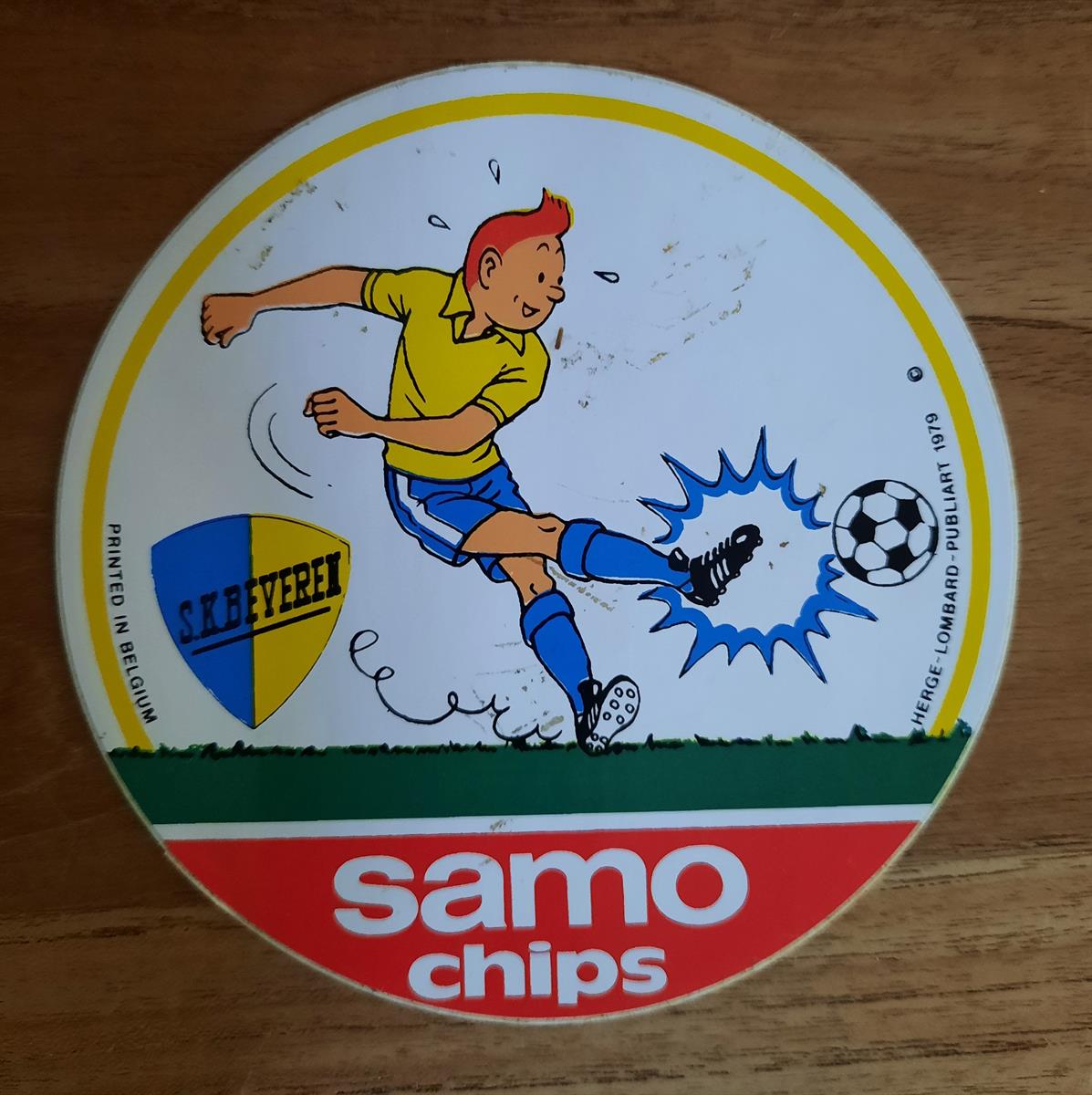 Kuifje Hergé sticker Samo chips Beveren Mijn Bobbedoes